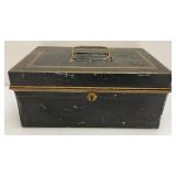 Misc. Vintage Collectibles Including Old Metal Lock Box With Key And More