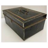 Misc. Vintage Collectibles Including Old Metal Lock Box With Key And More