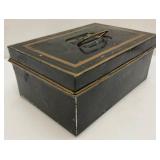 Misc. Vintage Collectibles Including Old Metal Lock Box With Key And More