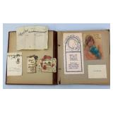 Vintage Scrapbook With Misc. Vintage Baby Items