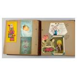 Vintage Scrapbook With Misc. Vintage Baby Items