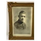 Very Old Picture Frame With Soldiers Picture And His Girlfriend, One Photo Dated 1894-1966