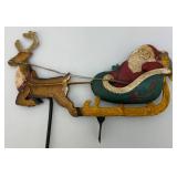 Vintage Metal Santa Sleigh Sky Hook Teeter Totter 12" x 18" With Metal Tag
