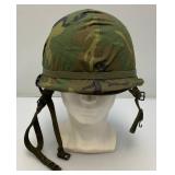 Vietnam War M1 Helmet W/Capac Liner And Camo Cover
