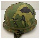 Vietnam War M1 Helmet W/Capac Liner And Camo Cover
