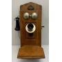 Antique Oak Wall Phone With All Components