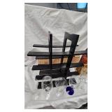 Wine Lot, Bottle Holder, Bottle Rack, and Wineglasses with cups