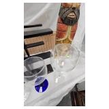 Wine Lot, Bottle Holder, Bottle Rack, and Wineglasses with cups