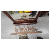 Mirror and Key Holder, Metal Envelope Holder Décor, Wild Horse Wall Hanger