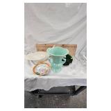 Vase, Pottery Serving Dish, Green Dishes