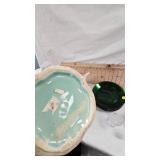 Vase, Pottery Serving Dish, Green Dishes
