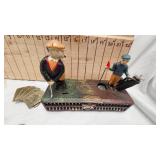 Golfing Animated Coin Bank-Cast Iron with Belt Buckles and Misc Items