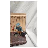 Golfing Animated Coin Bank-Cast Iron with Belt Buckles and Misc Items