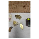 Golfing Animated Coin Bank-Cast Iron with Belt Buckles and Misc Items