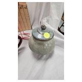 Stoneware Jar, Pitcher, chicken and flamingo décor