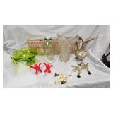 Vintage Vases, Candy Bowl, Footed Pitcher, and other items