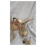 Vintage Vases, Candy Bowl, Footed Pitcher, and other items