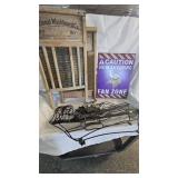 2 Washboards, 18x24 Vikings Metal Sign, and additional wall décor