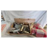 Vintage Kitchen Utensils and two tablecloths