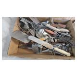 Vintage Kitchen Utensils and two tablecloths