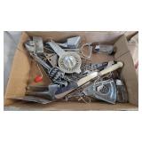 Vintage Kitchen Utensils and two tablecloths