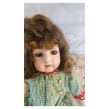 Beautiful Vintage Porcelain Doll with Wood jointed Body