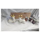 Pair of Fitz and Floyd Porcelain Rams