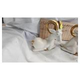 Pair of Fitz and Floyd Porcelain Rams