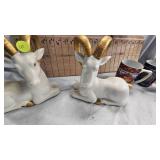 Pair of Fitz and Floyd Porcelain Rams