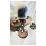 Black Bear Snowglobe, Candle Holder, Candle Pillar Stand, Elk Plate