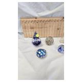 Paperweight Lot(4) with Vintage Bottle