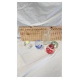 Paperweight Lot(4) with Vintage Bottle