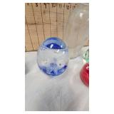 Paperweight Lot(4) with Vintage Bottle