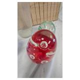 Paperweight Lot(4) with Vintage Bottle