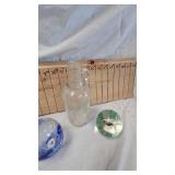 Paperweight Lot(4) with Vintage Bottle