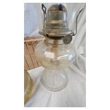 Lot of 3 Oil Lamps with glass chimneys