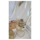 Lot of 3 Oil Lamps with glass chimneys