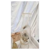 Lot of 3 Oil Lamps with glass chimneys