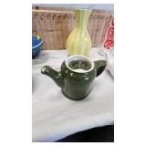 Tea Pots, Stoneware Bowls, Vase and Glass as Pictured