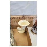 Vintage Lot, Crystal Paperweight, Crystal Dish, Glass Cups, etc