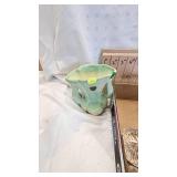 Vintage Lot, Crystal Paperweight, Crystal Dish, Glass Cups, etc