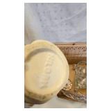 Vintage Lot, Crystal Paperweight, Crystal Dish, Glass Cups, etc