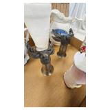 Pewter Deer Jiggers, Sugar and Creamers, Milk Glass, misc