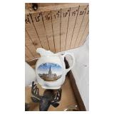 Pewter Deer Jiggers, Sugar and Creamers, Milk Glass, misc