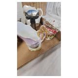 Pewter Deer Jiggers, Sugar and Creamers, Milk Glass, misc