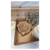 Lot of Vintage Glasses, Poodle Ashtray, Niagra Falls Ashtray, Etc