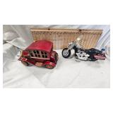 Vintage "Grand-pa" Car Tin Lith, and HD  Buddy L Patrol Toy