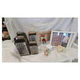 Vintage Grater Lot and Marilyn Monroe Stamp Collection in Frame