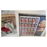 Vintage Grater Lot and Marilyn Monroe Stamp Collection in Frame