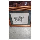 Picture/Mirror Lot, Pencil Buffalo  Pencil Moose and Scenic Pictures